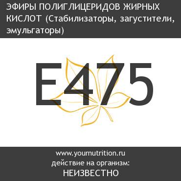 E475 Эфиры полиглицеридов жирных кислот