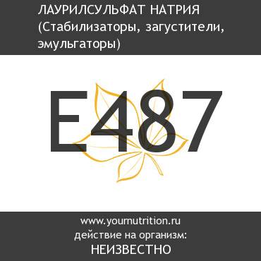 E487 Лаурилсульфат натрия E487 Лаурилсульфат натрия