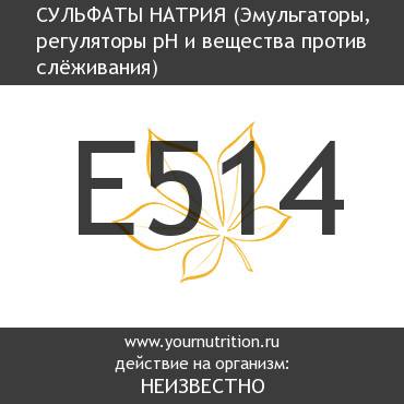 E514 Сульфаты натрия E514 Сульфаты натрия