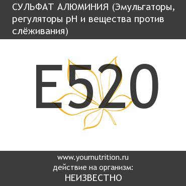 E520 Сульфат алюминия
