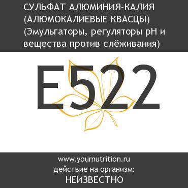 E522 Сульфат алюминия-калия (алюмокалиевые квасцы) E522 Сульфат алюминия-калия (алюмокалиевые квасцы)