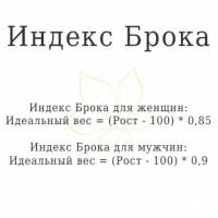 Индекс Брока для расчета идеального веса Индекс Брока для расчета идеального веса