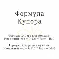 Формула Купера для расчета идеального веса Формула Купера для расчета идеального веса