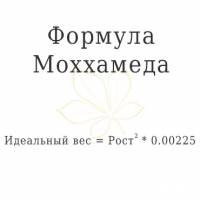 Формула Моххамеда для расчета идеального веса Формула Моххамеда для расчета идеального веса