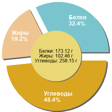 Баланс БЖУ: 32.4% / 19.2% / 48.4%