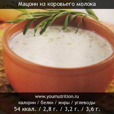 Мацони из коровьего молока