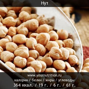 Нут: калорийность и содержание белков, жиров, углеводов Нут: калорийность и содержание белков, жиров, углеводов
