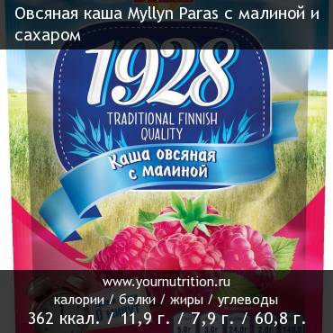 Овсяная каша Myllyn Paras с малиной и сахаром