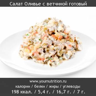 Салат Оливье с ветчиной готовый