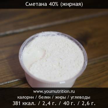 Сметана 40% (жирная)