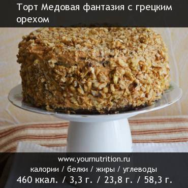 Торт Медовая фантазия с грецким орехом