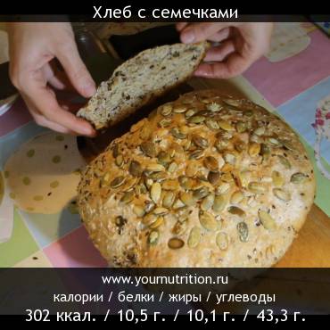 Хлеб с семечками: калорийность и содержание белков, жиров, углеводов