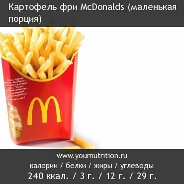 Картофель фри McDonalds (маленькая порция)