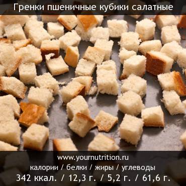 Гренки пшеничные кубики салатные