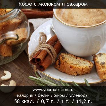 Кофе с молоком и сахаром