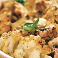 Цветная капуста с грибами и сыром