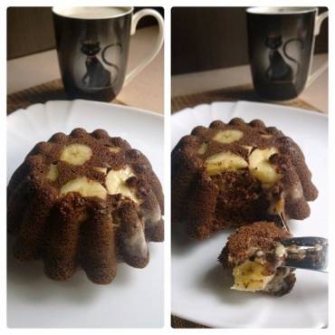 Льняной шоколадный кекс с бананом и сыром