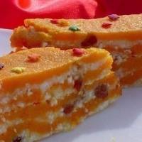 Тыква запечённая с творогом и изюмом