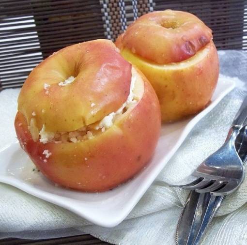 Печеные Яблоки С Творогом Фото