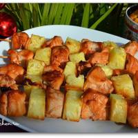 Шашлык из курицы с ананасом